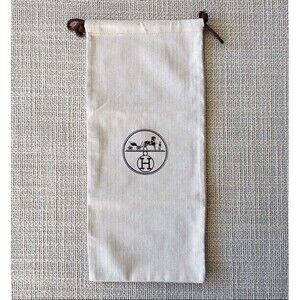 HERMÈS Herringbone Tweed Drawstring dust bag pouch | 7” x 15.5"